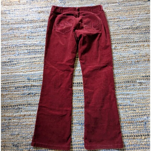 Vtg Express Corduroy Maroon Jeans Pants 6 Low Rise Bootcut Flare Made In Hong Ko - Picture 8 of 10